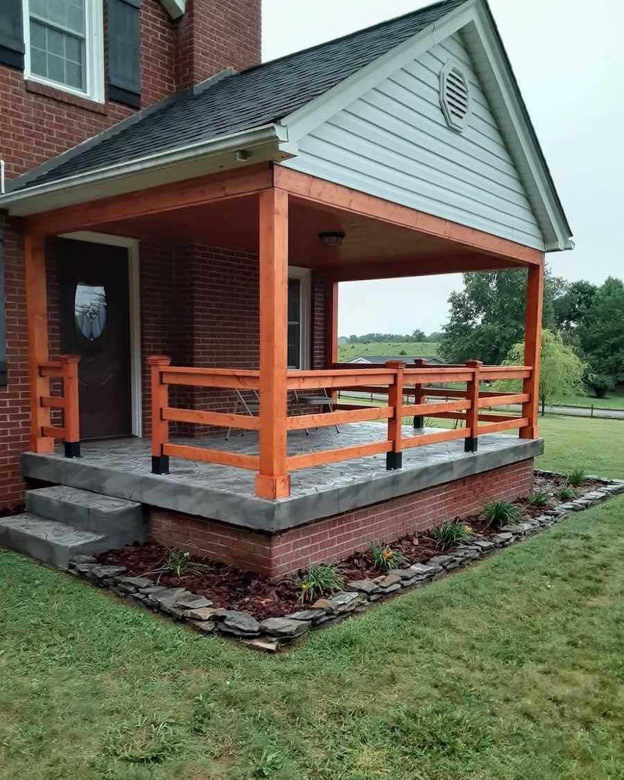 Covered porch construction repair