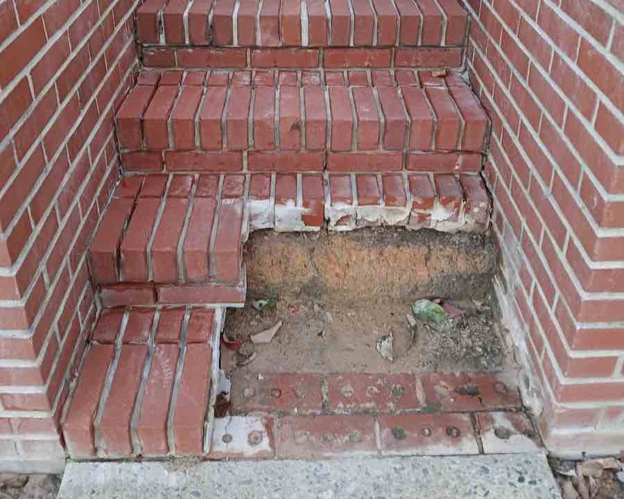 Brick and mortar before repair