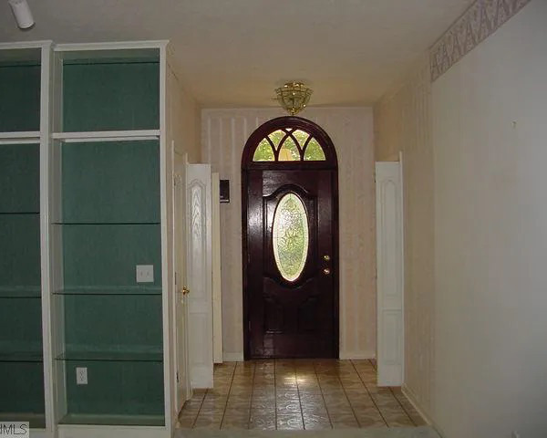 Entry door before improvement