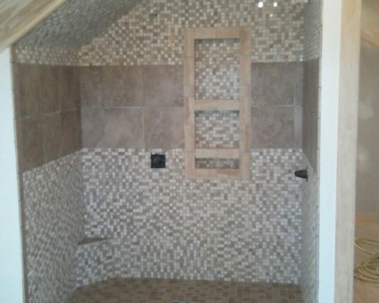 Shower tile before renovation